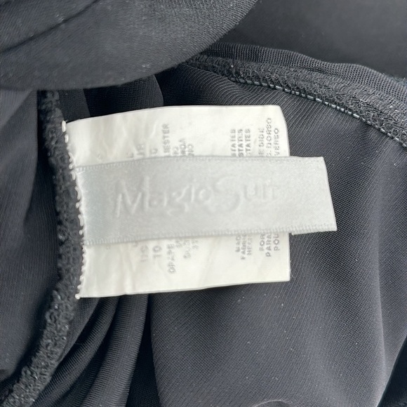 Magicsuit Black Halter Tie Shirred One Piece Yvonne Bathing Suit Size 10 - Picture 7 of 12